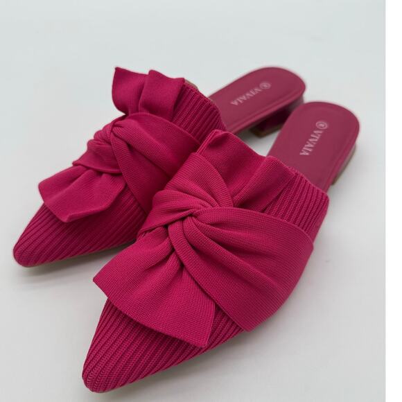 Vivaia Yaffa Pointed Knot Pitaya Sandals Old Money Knit Breathable Comfort 8 - Picture 2 of 8